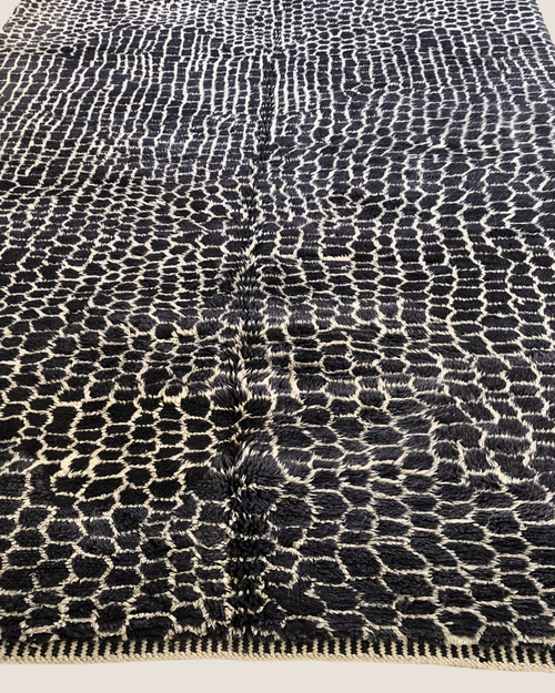 Grand Tapis Marocain Luxe Panther — 208×308 cm | Laine Vierge Noué Main