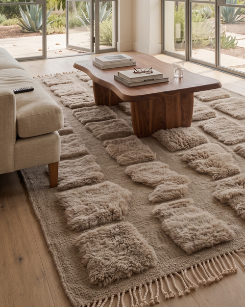 Grand Tapis Marocain Luxe Zagora — 210×300 cm | Laine Vierge Noué Main