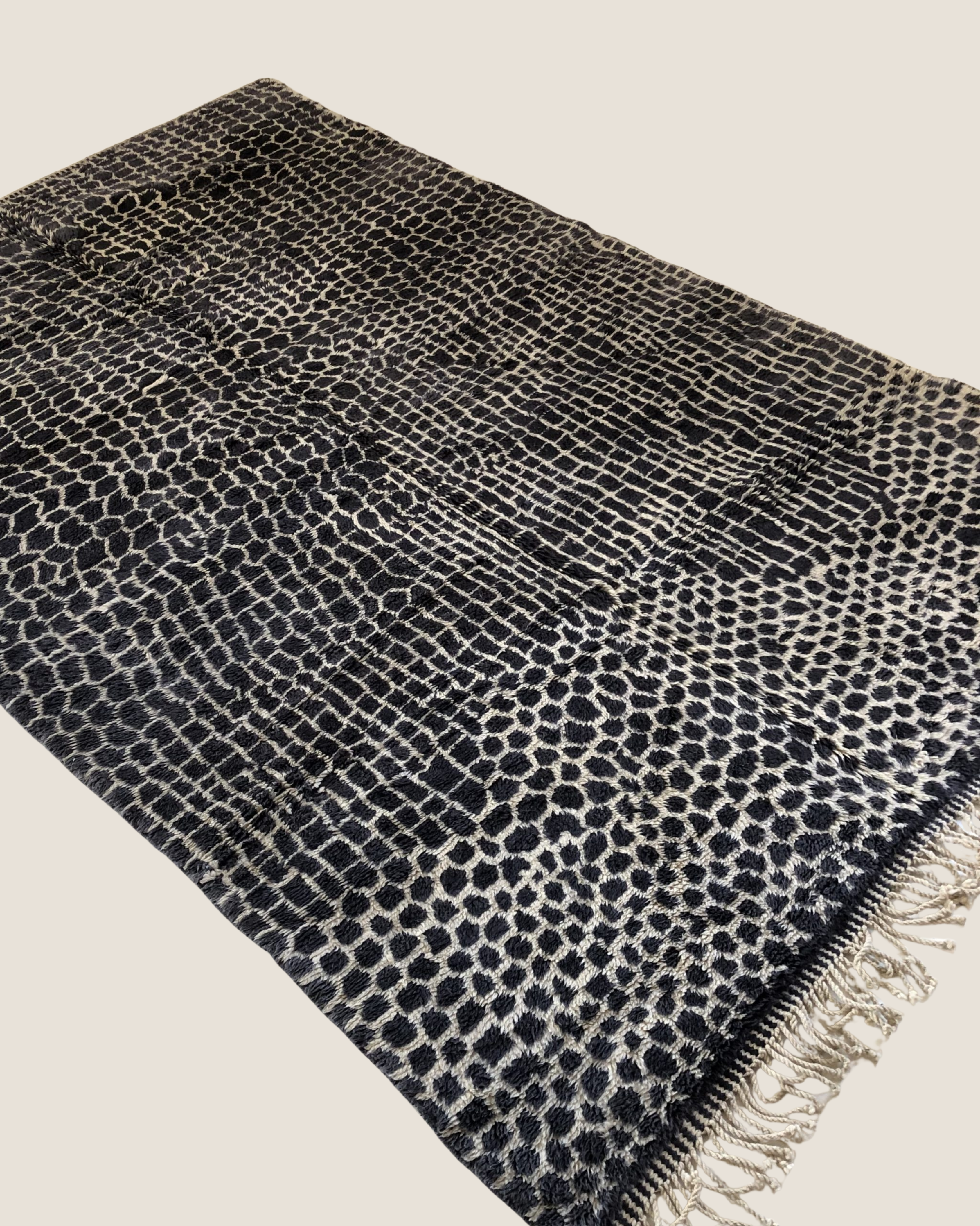 Grand Tapis Marocain Luxe Panther — 208×308 cm | Laine Vierge Noué Main
