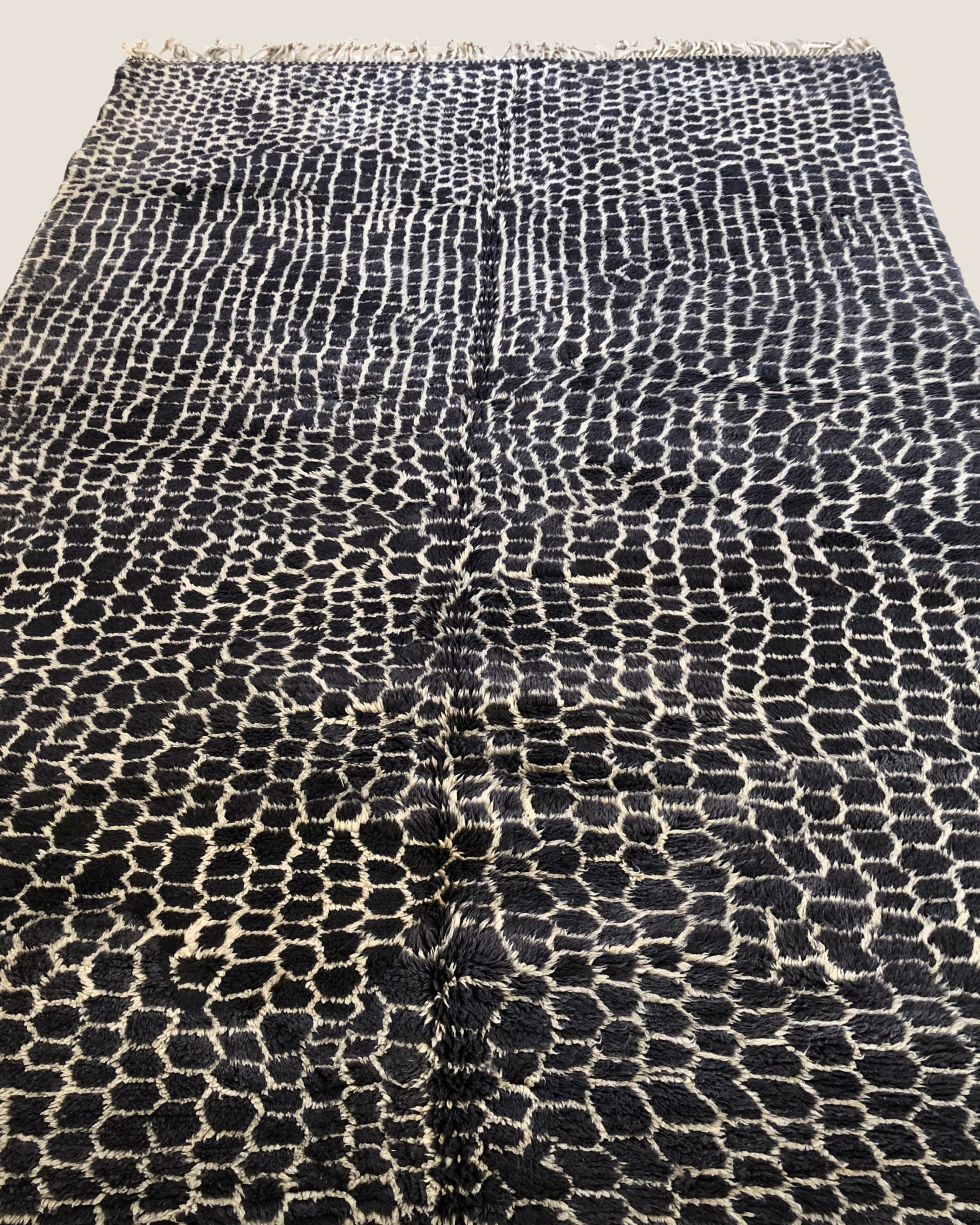 Grand Tapis Marocain Luxe Panther — 208×308 cm | Laine Vierge Noué Main