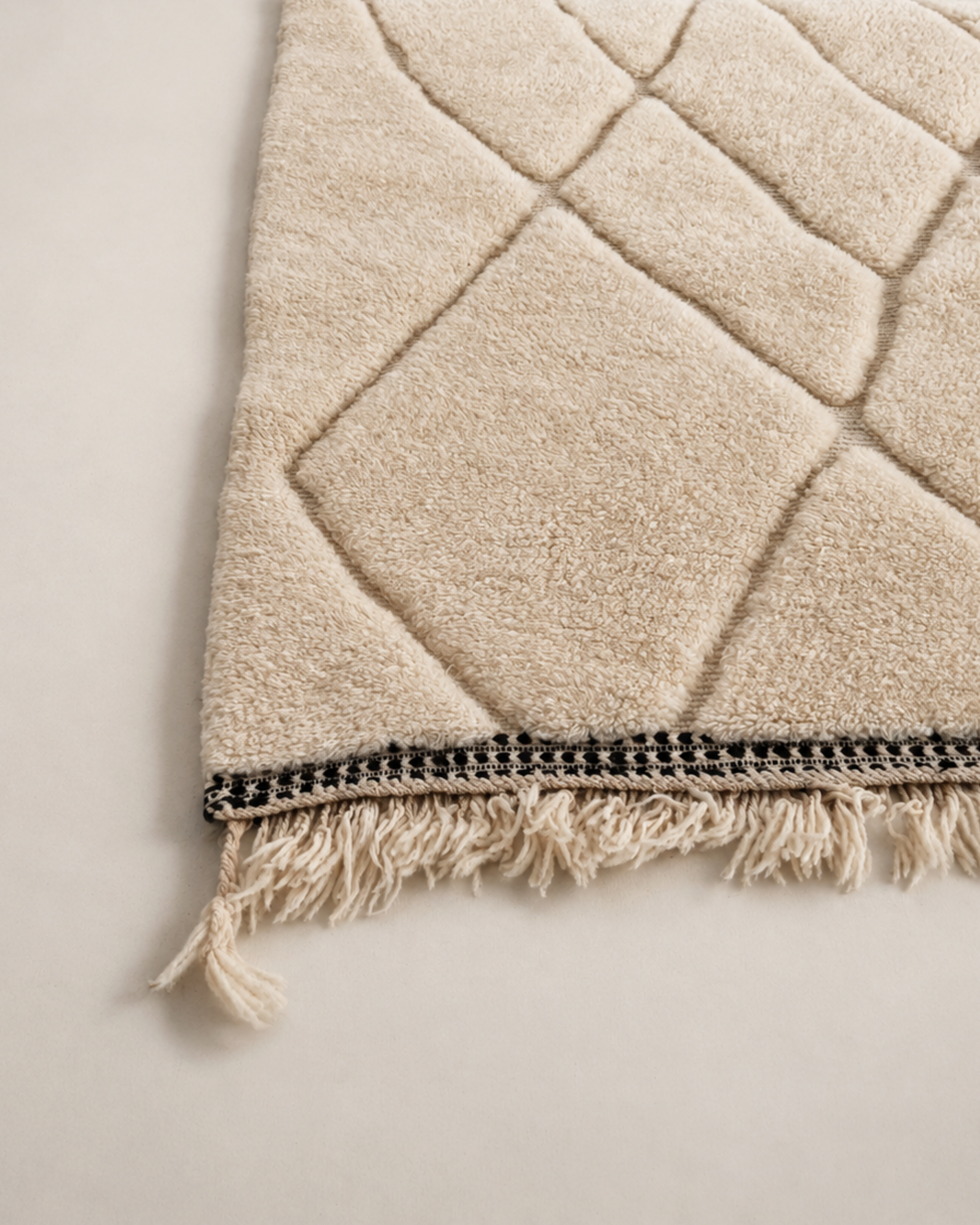 Tapis Beni Ourain Beni Lines — 180×245 cm | Motifs Lignes Laine Vierge Noué Main