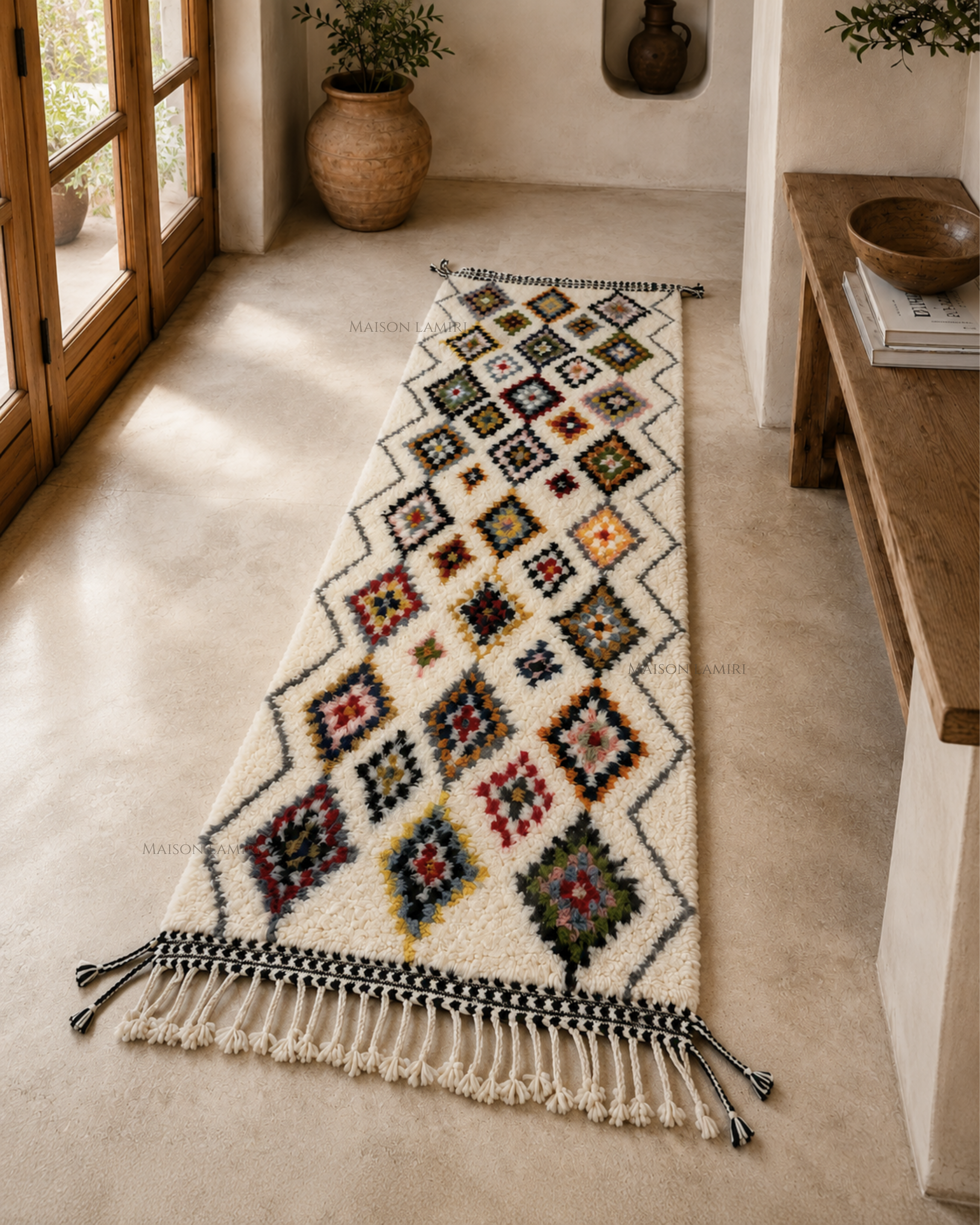 Tapis Azilal Joy — Couloir | Laine Vierge Haut Atlas Noué Main