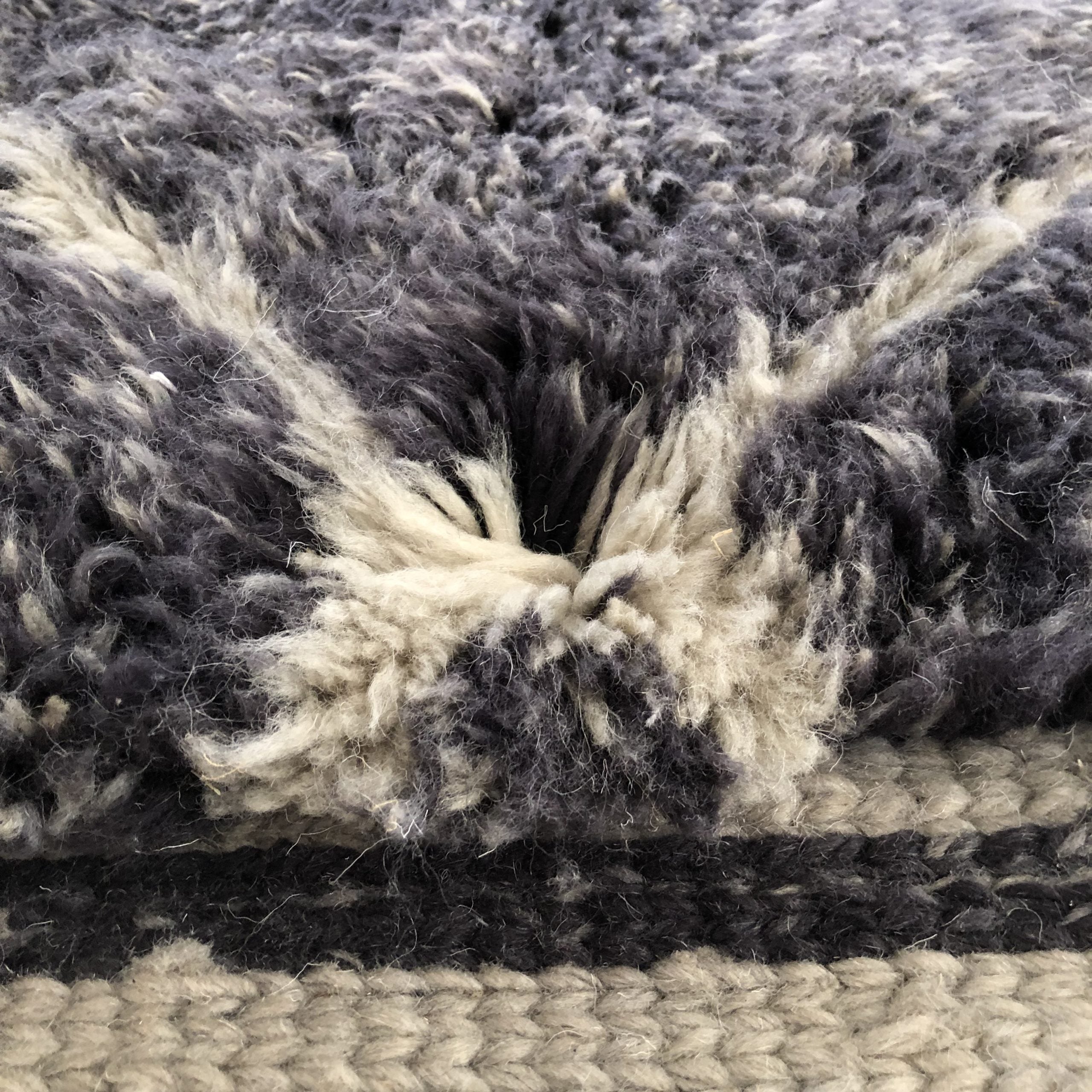 Tapis Berbère Gray Lines — 245×310 cm | Grand Format Laine Vierge Noué Main