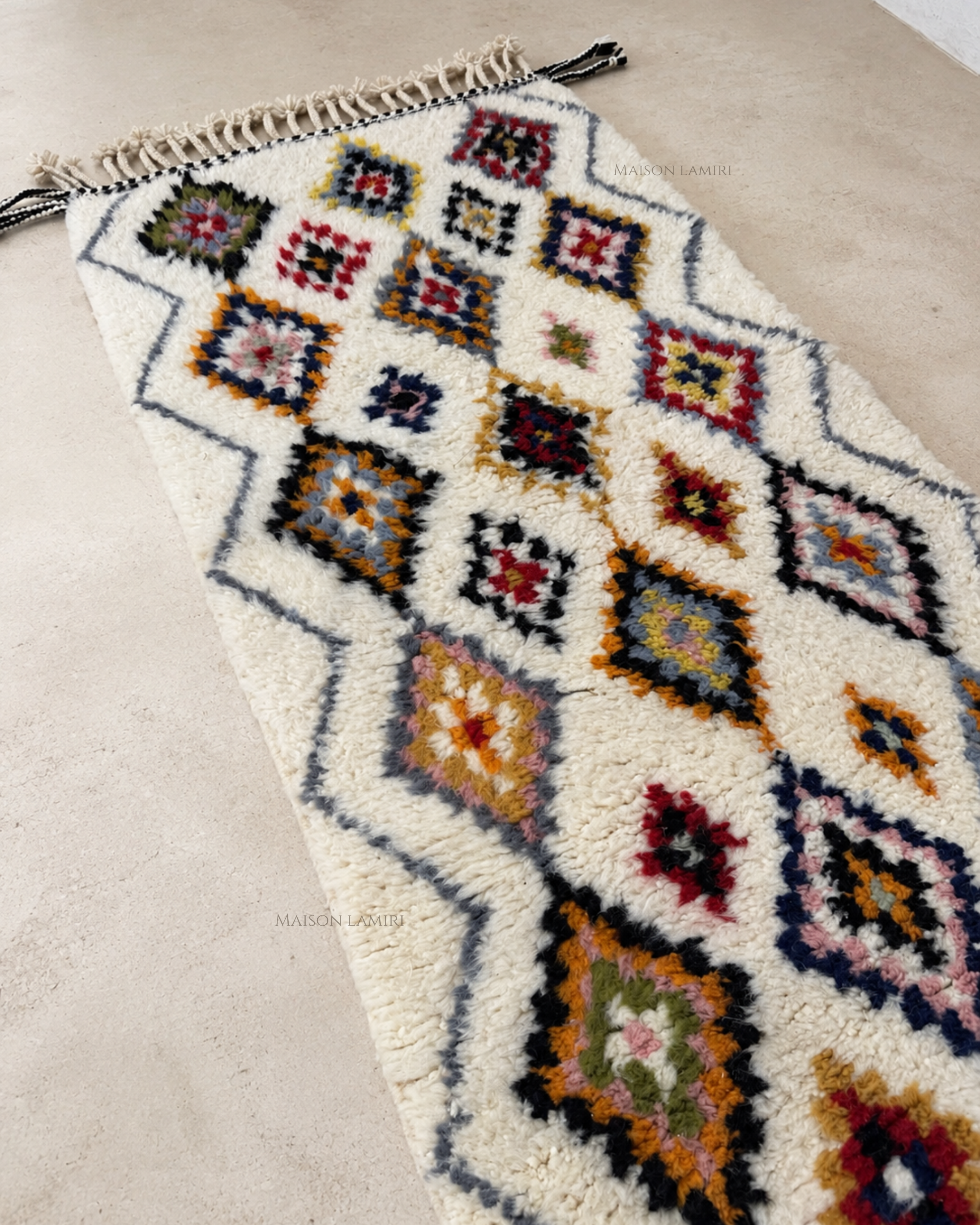 Tapis Azilal Joy — Couloir | Laine Vierge Haut Atlas Noué Main
