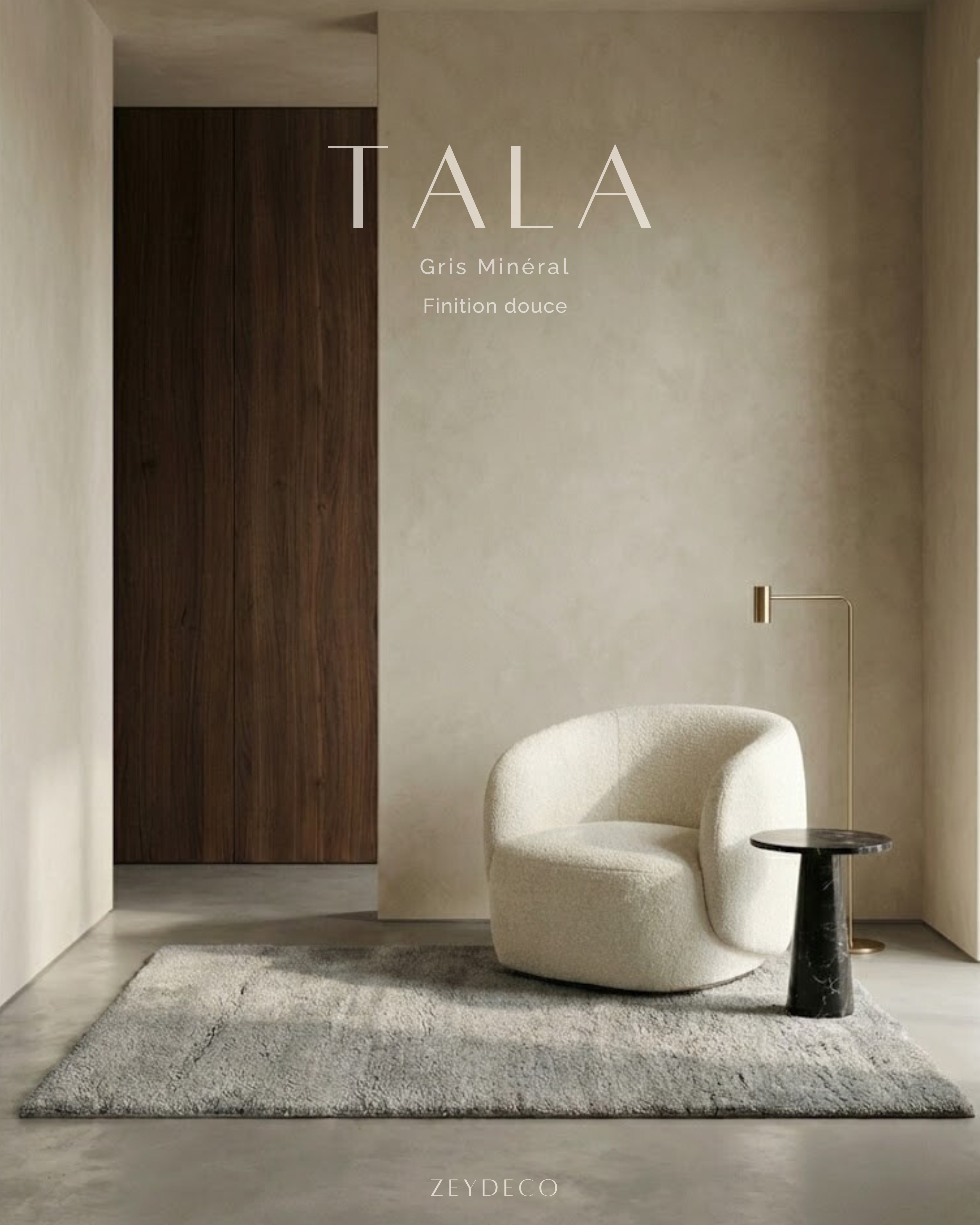 Tapis Berbère TALA — Gris Minéral | Laine Vierge Noué Main