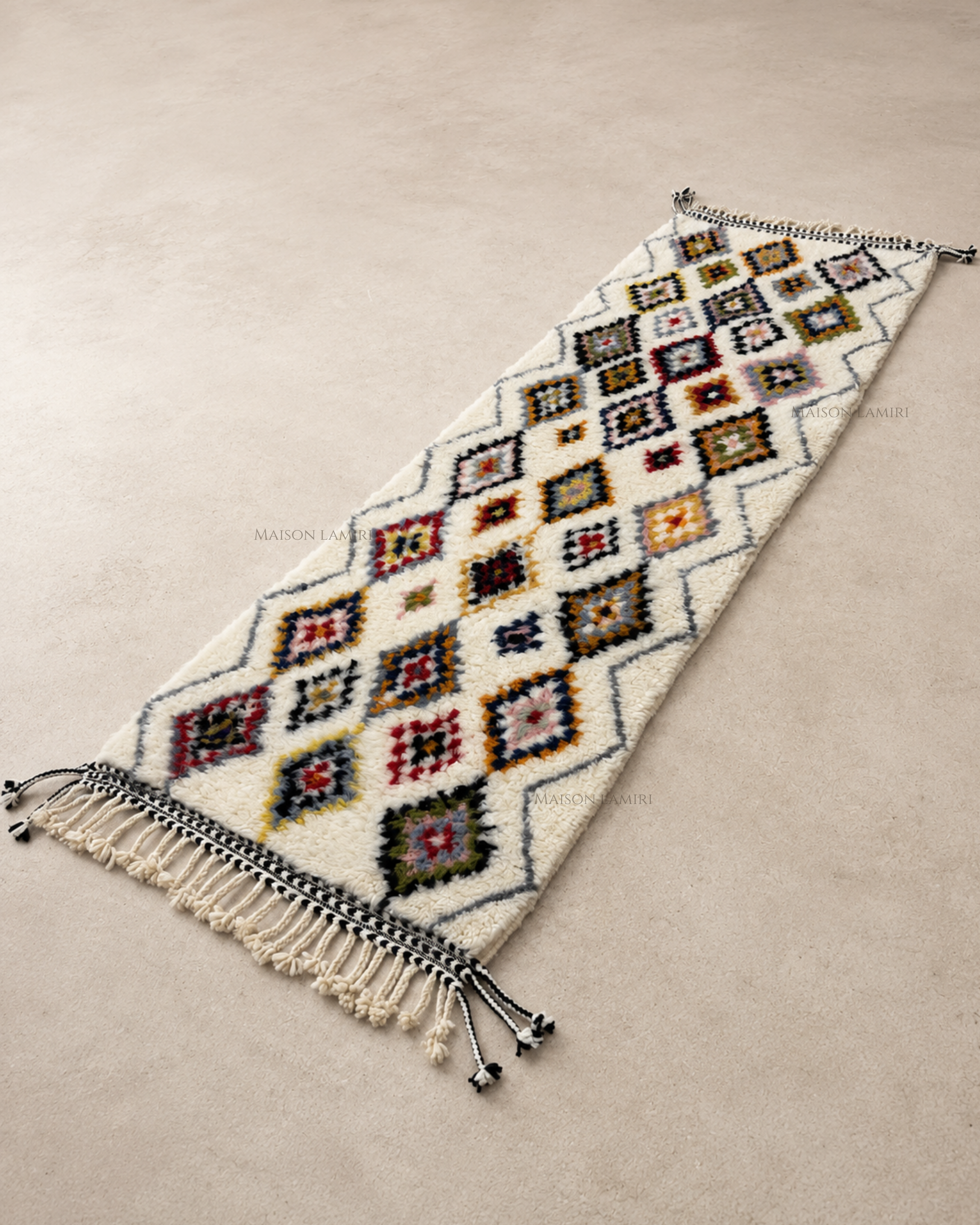 Tapis Azilal Joy — Couloir | Laine Vierge Haut Atlas Noué Main