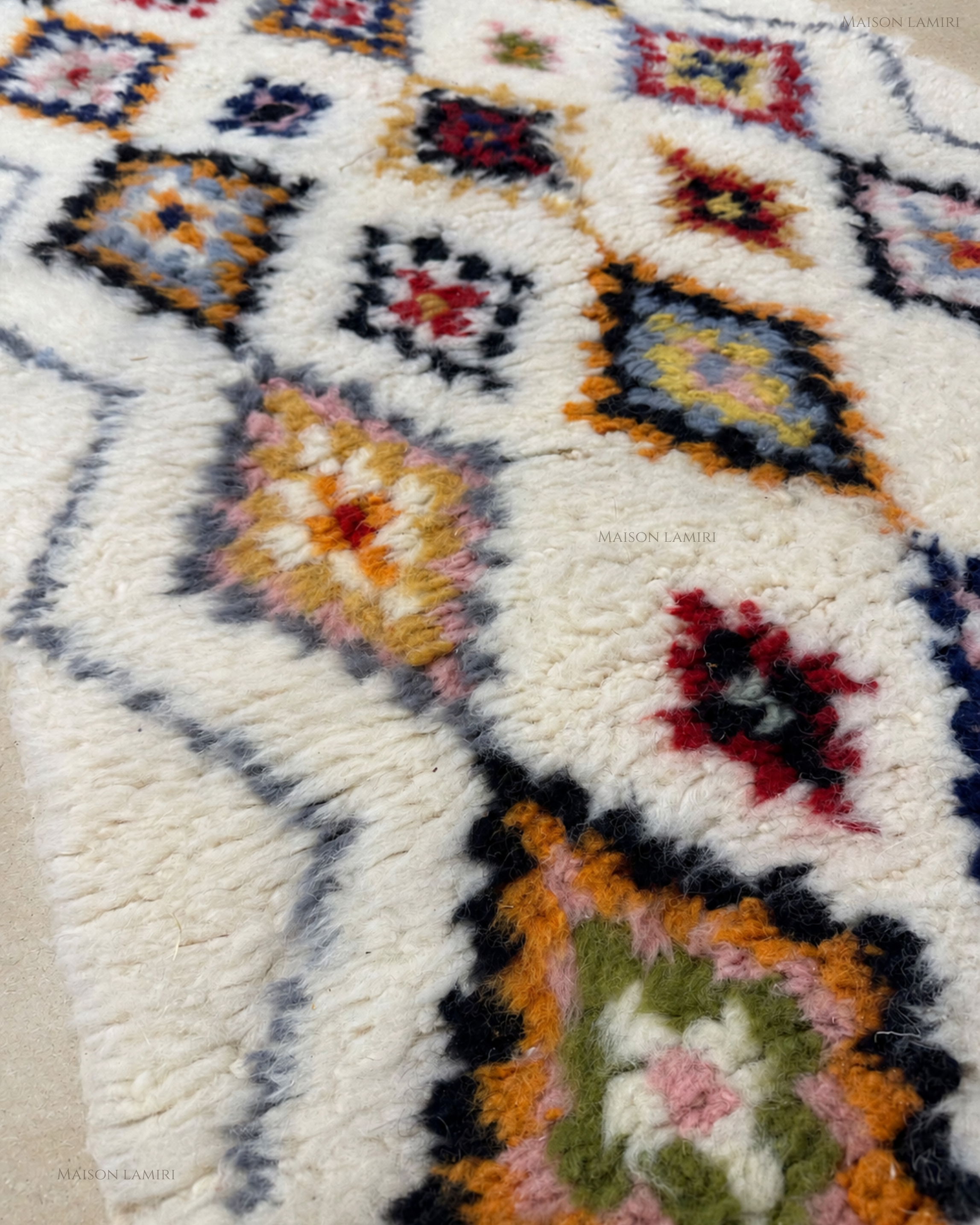 Tapis Azilal Joy — Couloir | Laine Vierge Haut Atlas Noué Main