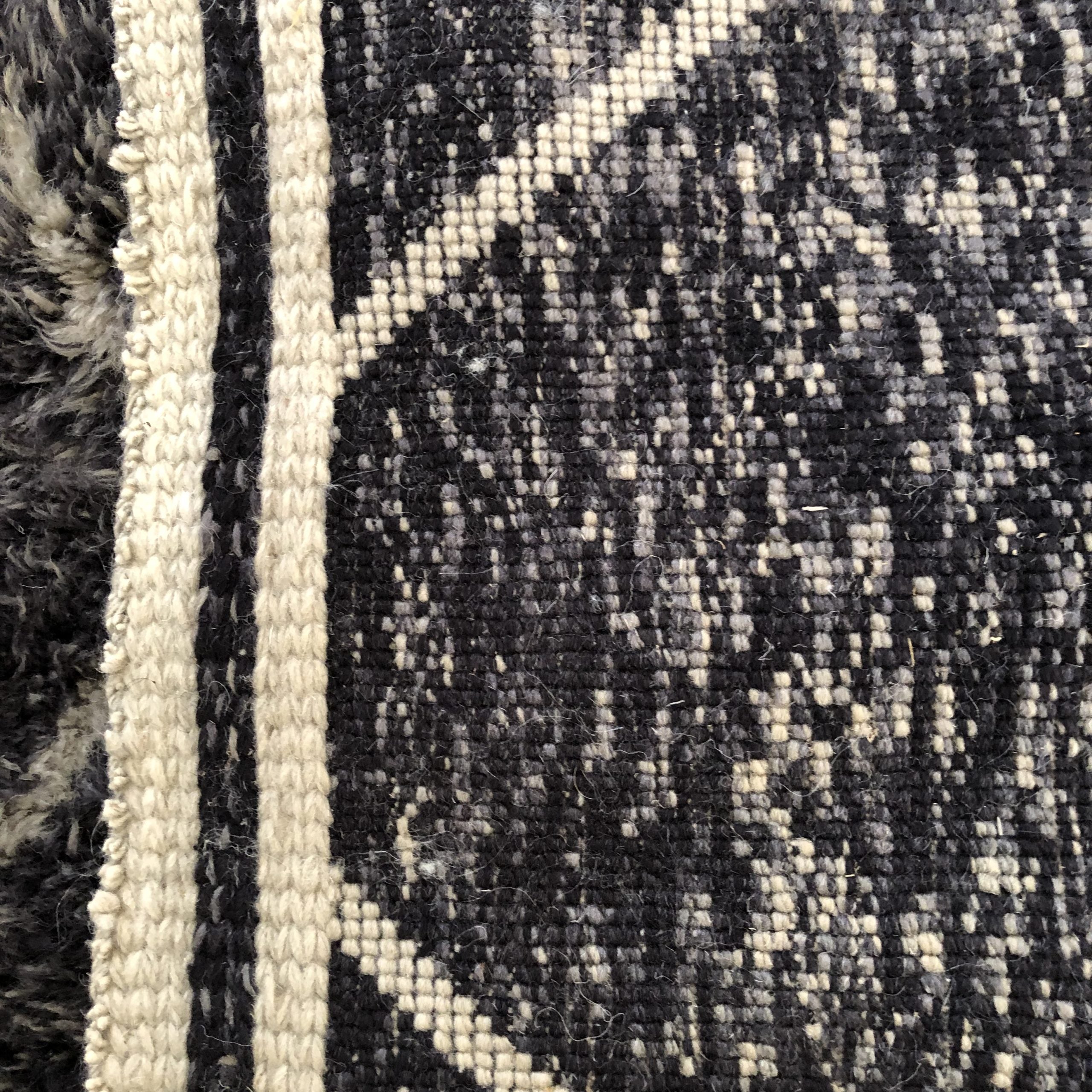 Tapis Berbère Gray Lines — 245×310 cm | Grand Format Laine Vierge Noué Main