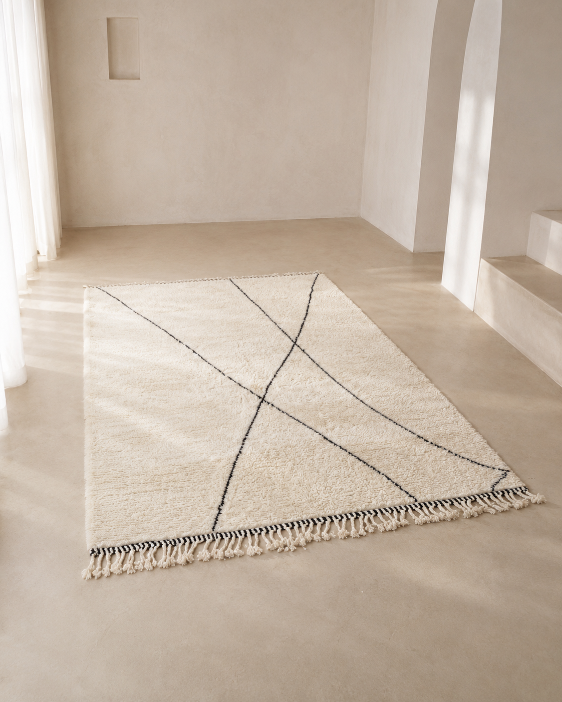 Tapis Beni Ourain ASIREM — Grands Espaces | Laine Vierge Noué Main