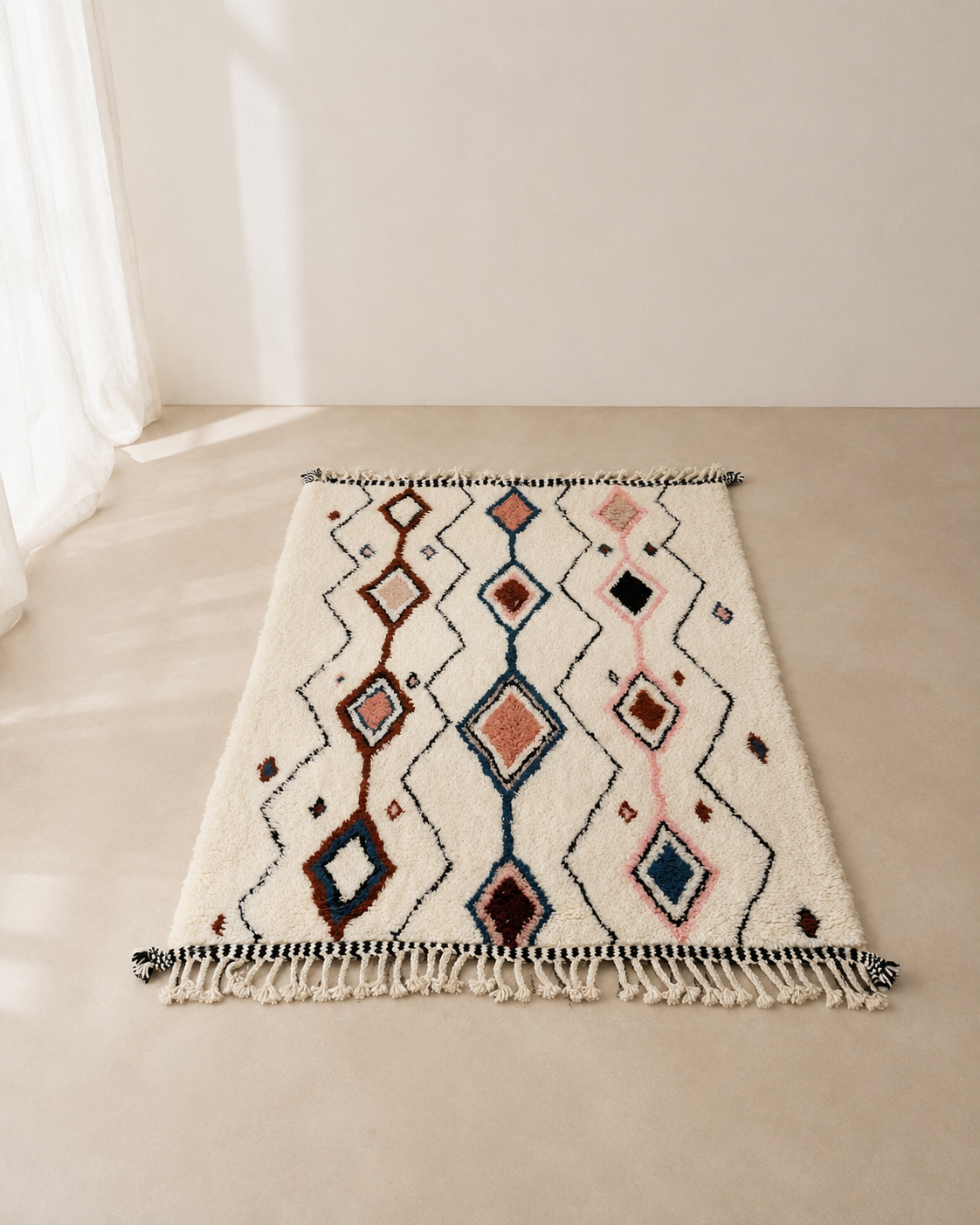 Tapis Azilal Rhythm — Espaces Moyens | Laine Vierge Noué Main Maroc