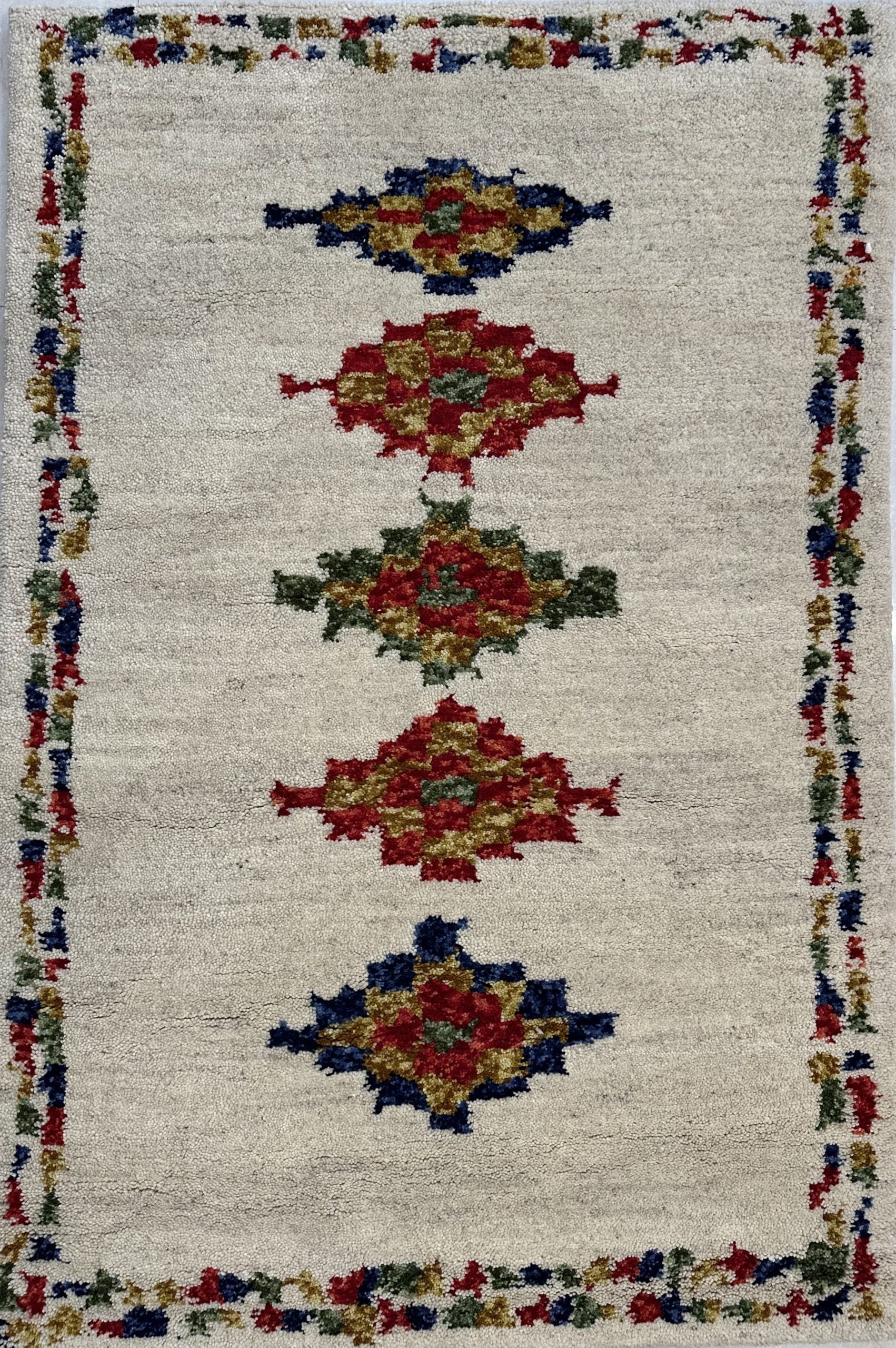 Tapis Marocain Fait Main AMANE — 120×180 cm | Laine Vierge Noué Main