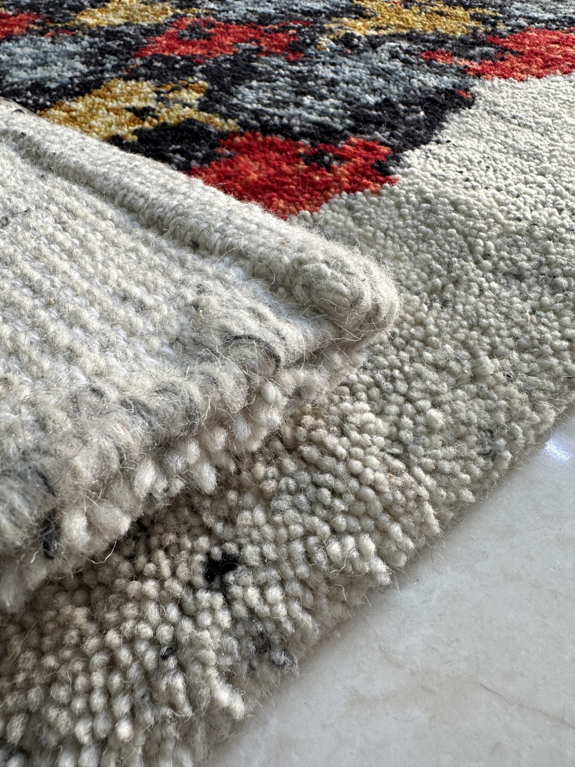 Tapis Marocain Fait Main TAWADA — 120×180 cm | Laine Vierge Noué Main