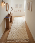 Tapis Beni Ourain AZAR — Couloir | Laine Vierge Blanc Naturel Noué Main